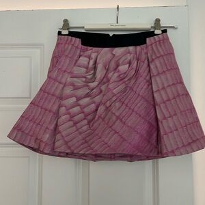 Balenciaga Pink Snakeskin Miniskirt with texture, sparkle, flare, and pockets!